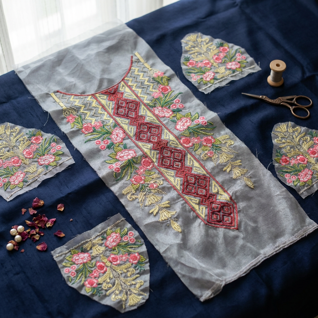 Multicolour Thread Embroidery