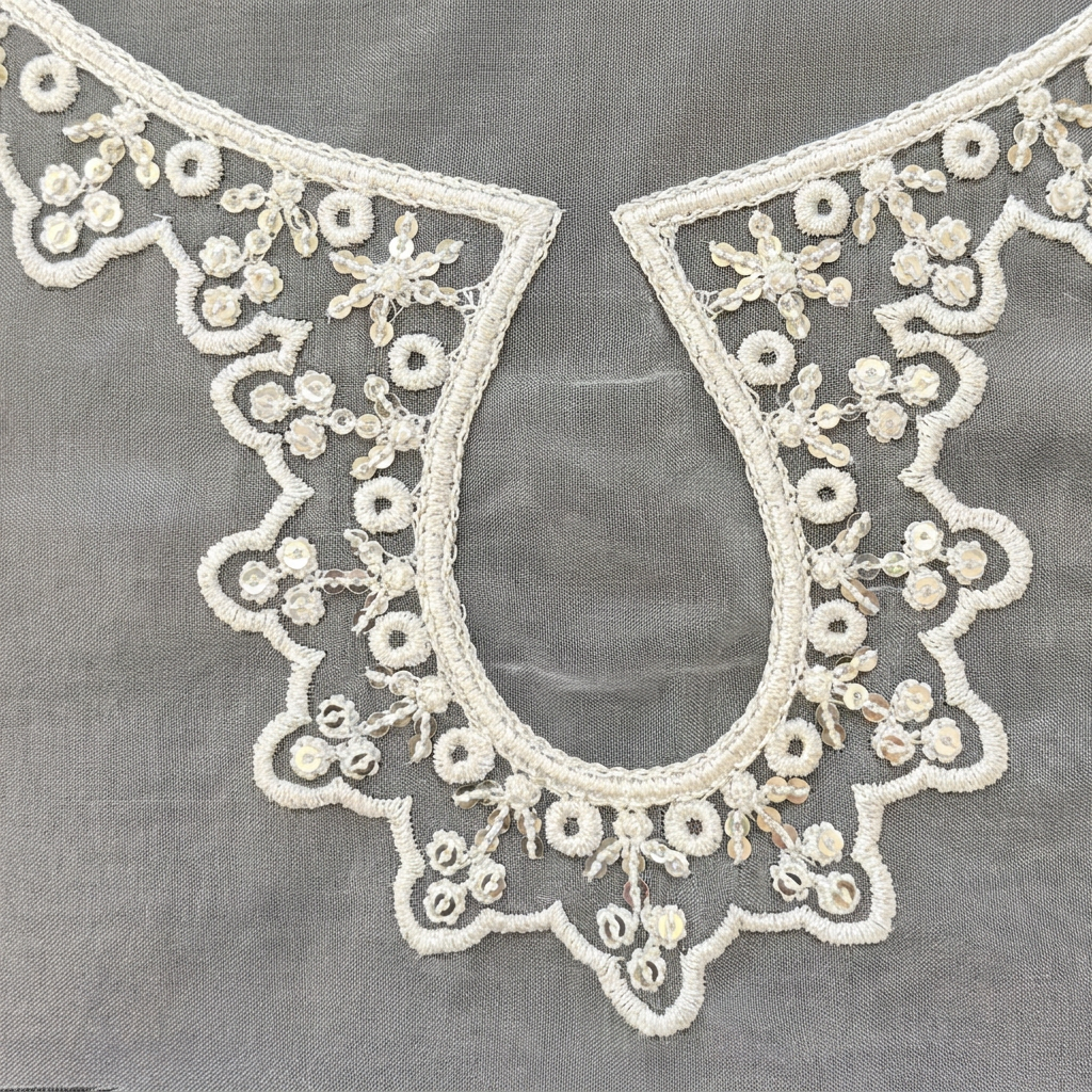 White Resham with Silver Sequin