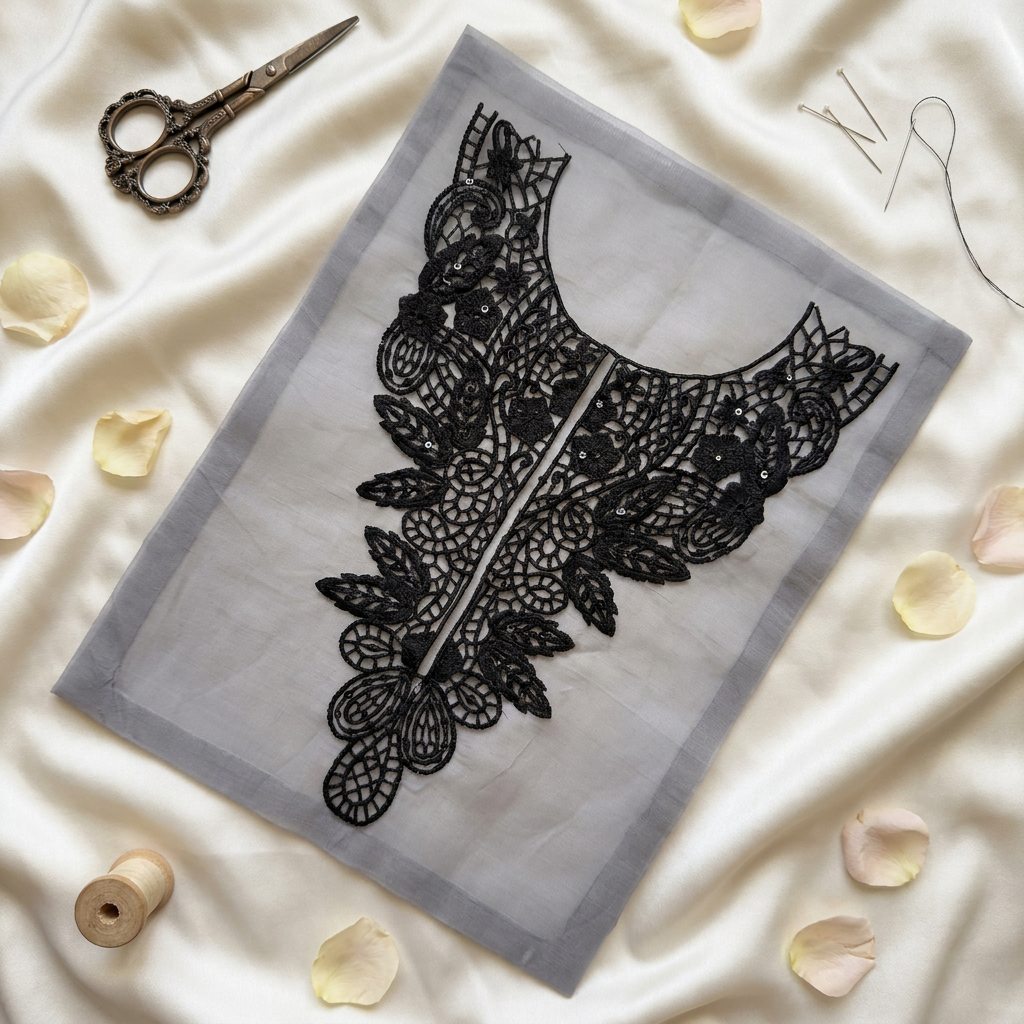 Black Cutwork Embroidery