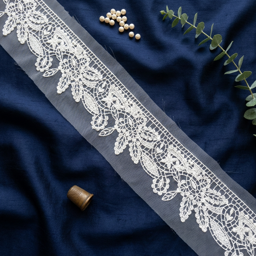 White Leafy Embroidery