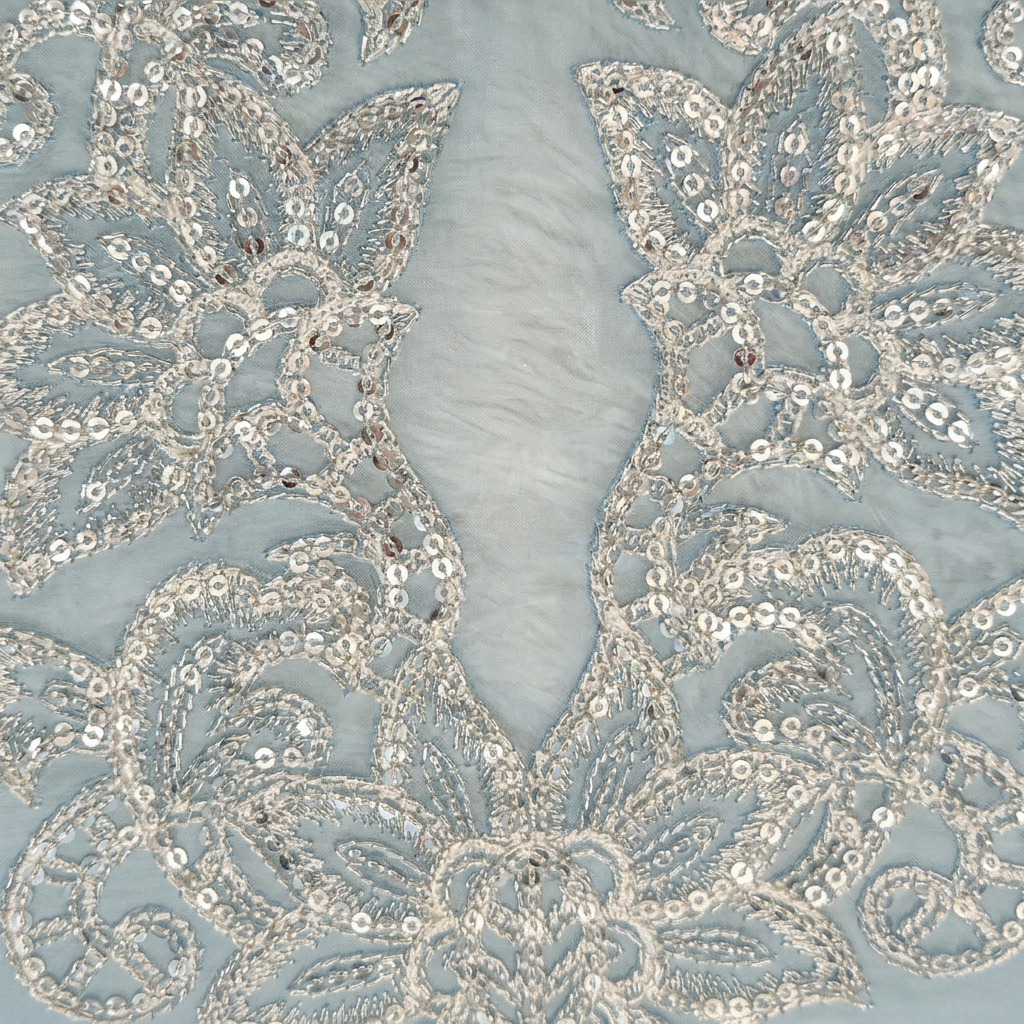 Silver Sequin Neckline