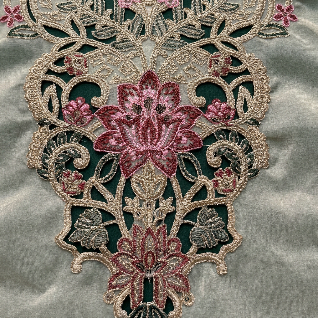 Heavy Thread and Cutwork Embroidery