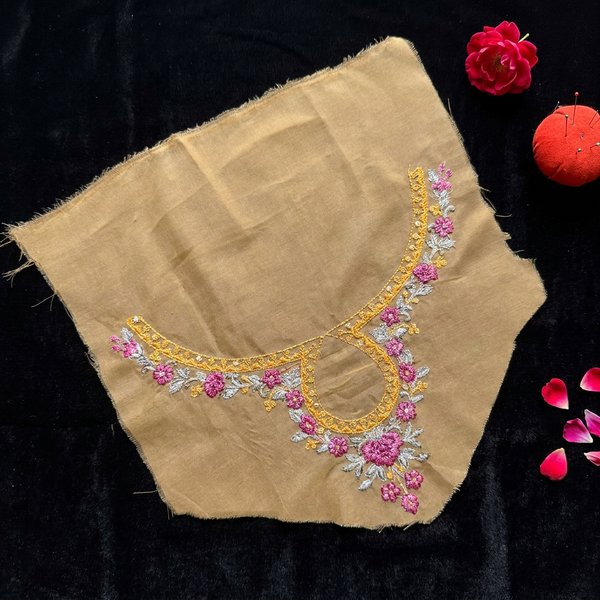 Mustard and Magenta Resham Embroidery