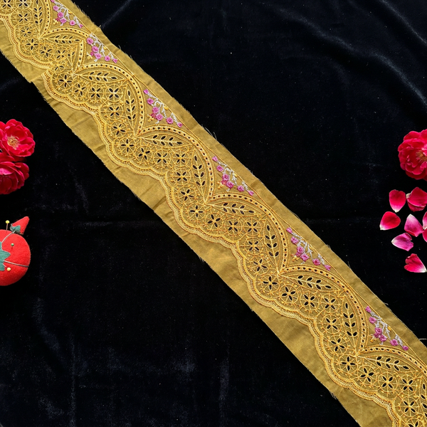 Mustard and Magenta Resham Embroidery
