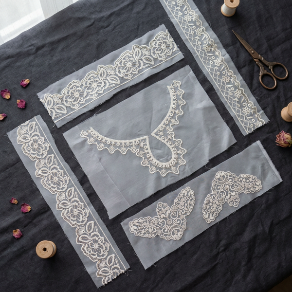White Resham with Silver Sequin