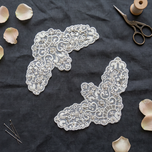 White Resham with Silver Sequin
