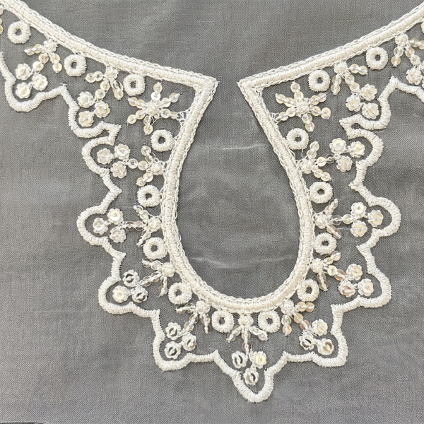 White Resham with Silver Sequin