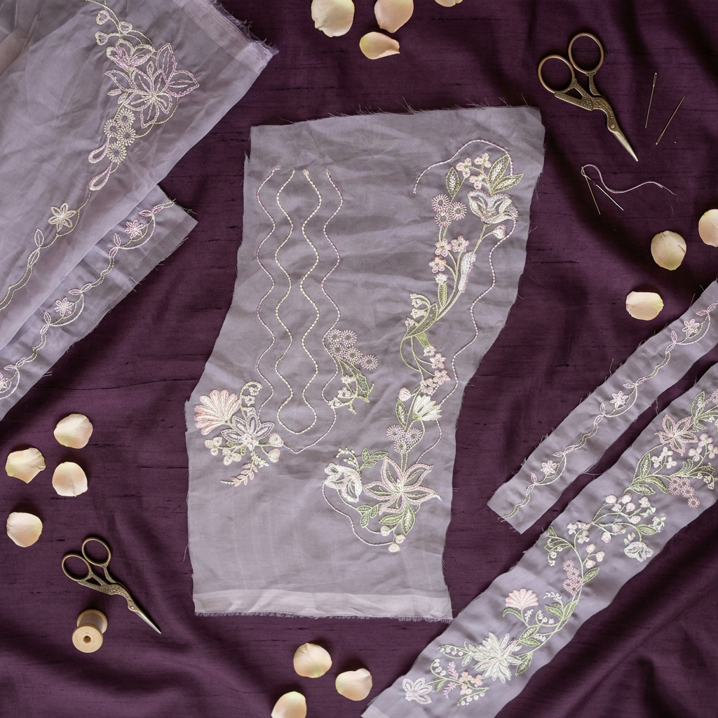 Lilac Resham Embroidery