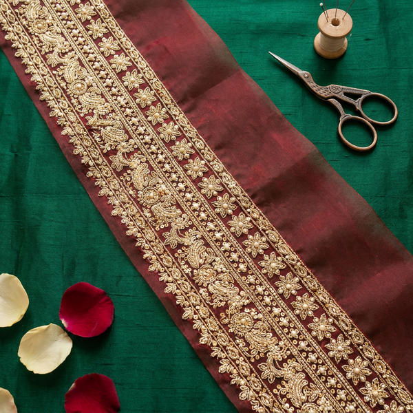 Red with Golden Zari and Sequin