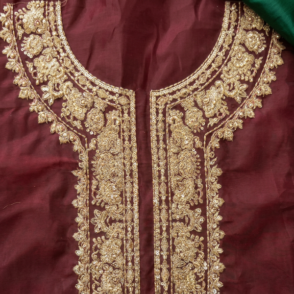 Red with Golden Zari and Sequin