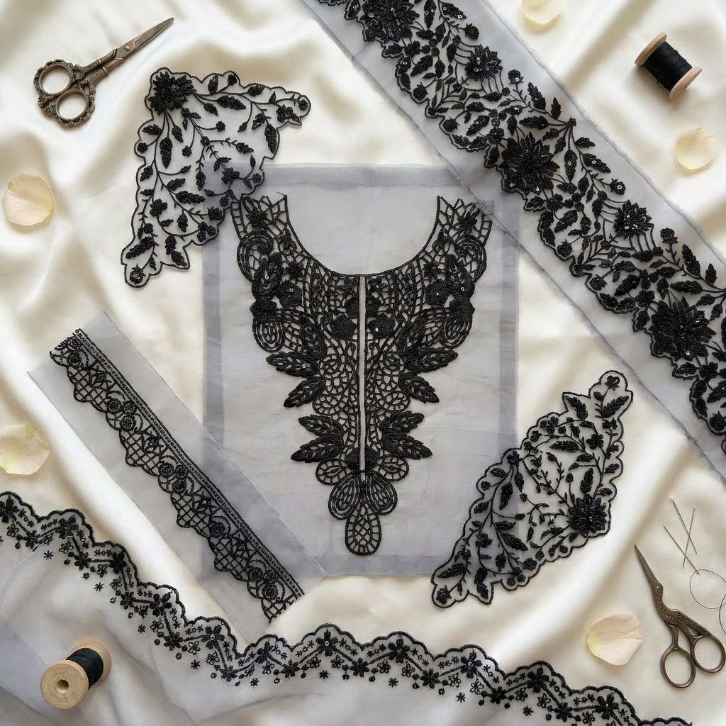 Black Cutwork Embroidery