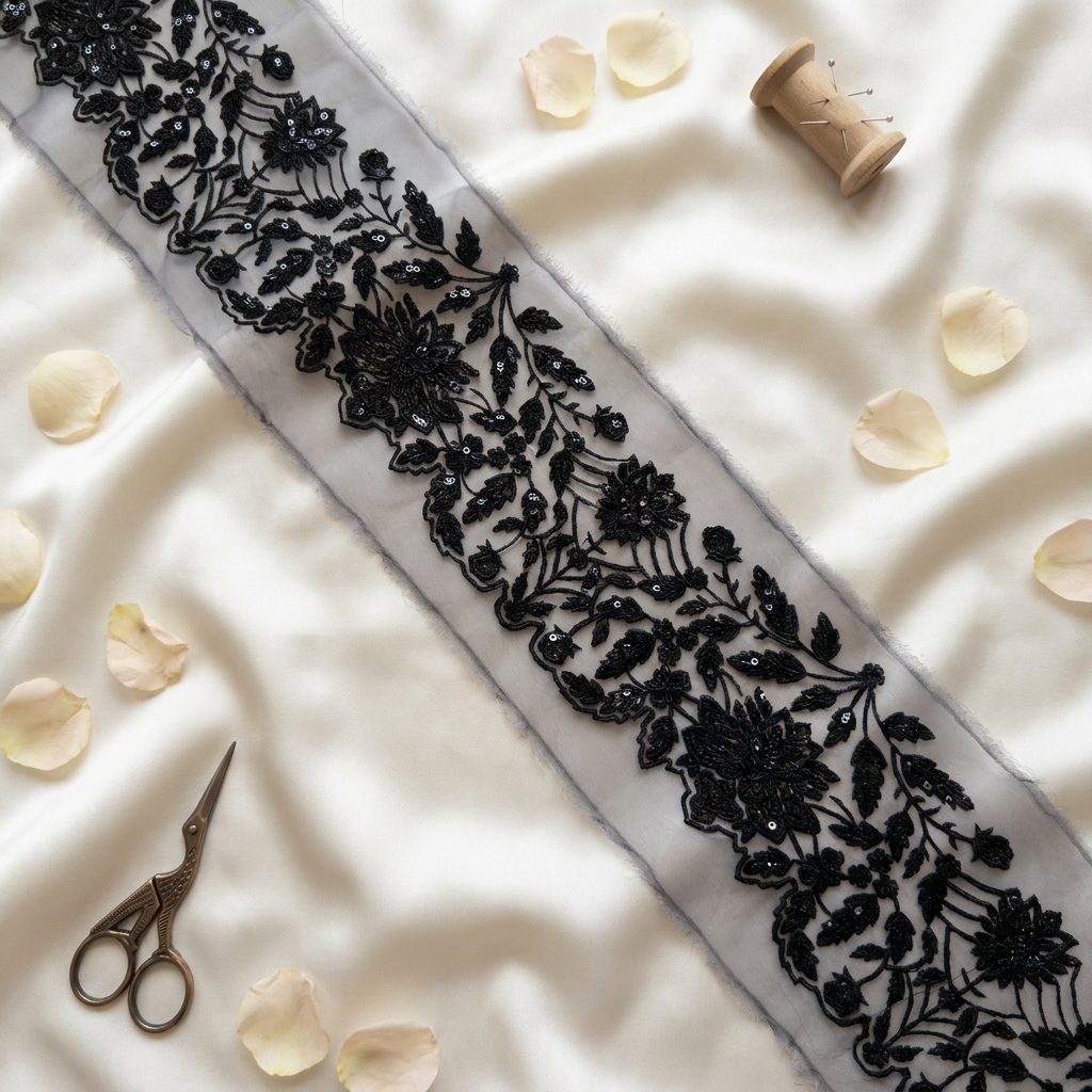 Black Cutwork Embroidery