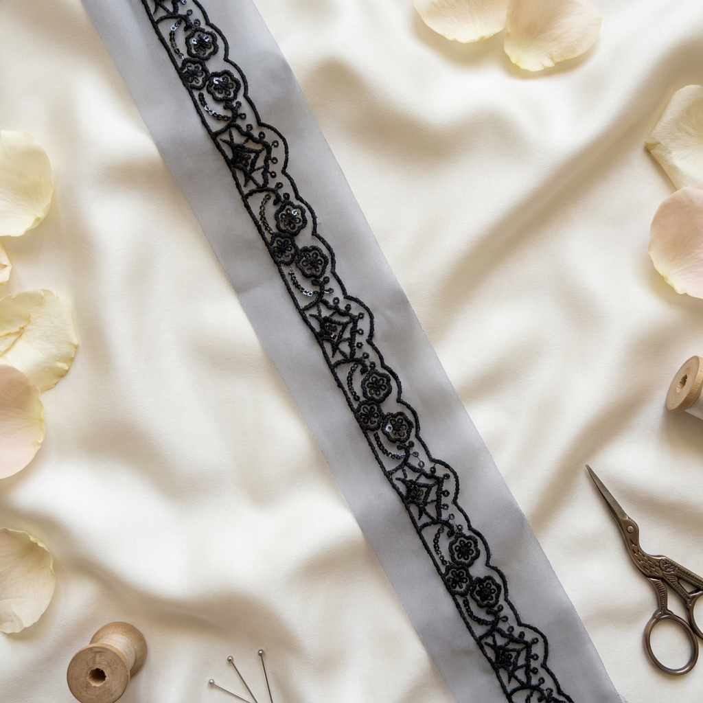 Black Cutwork Embroidery
