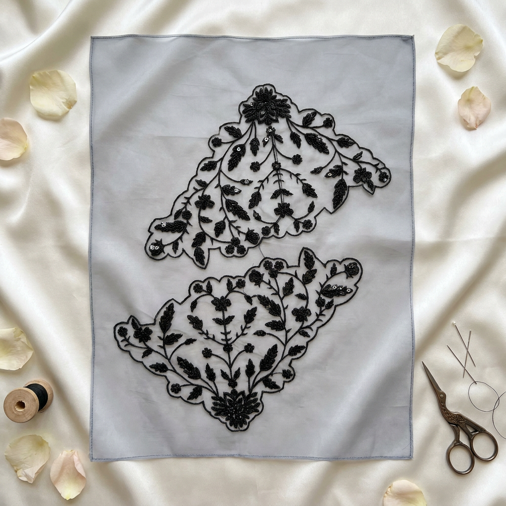 Black Cutwork Embroidery