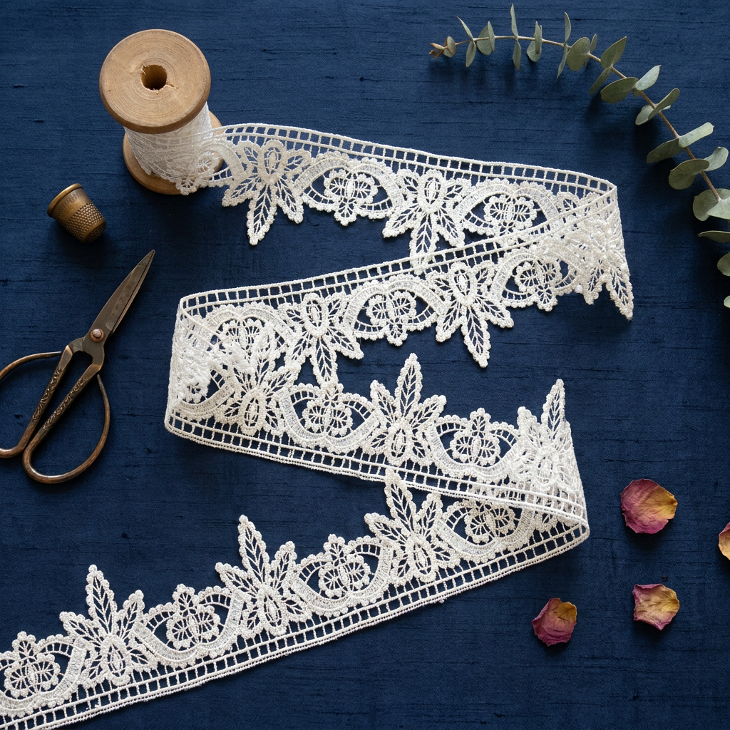 White Leafy Embroidery