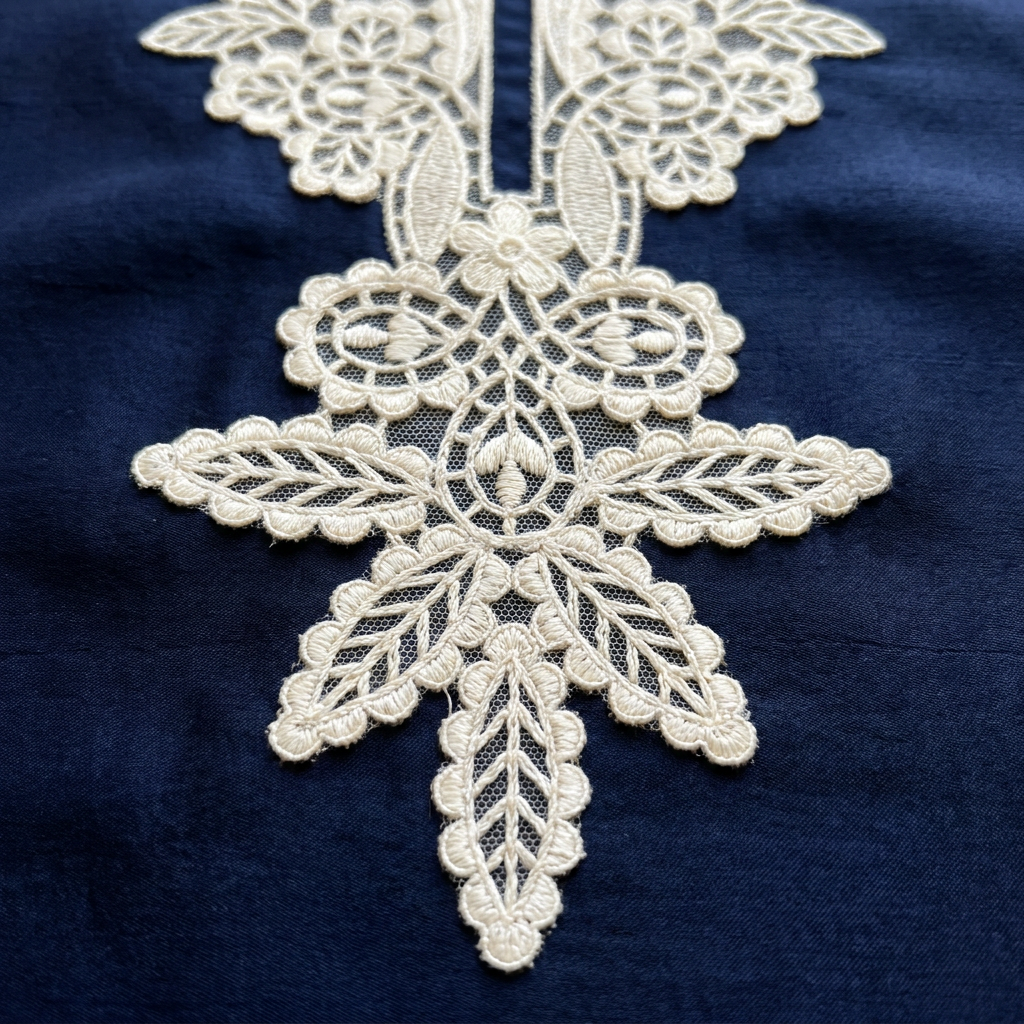 White Leafy Embroidery
