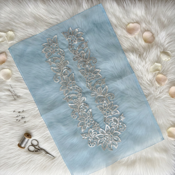 Silver Sequin Neckline