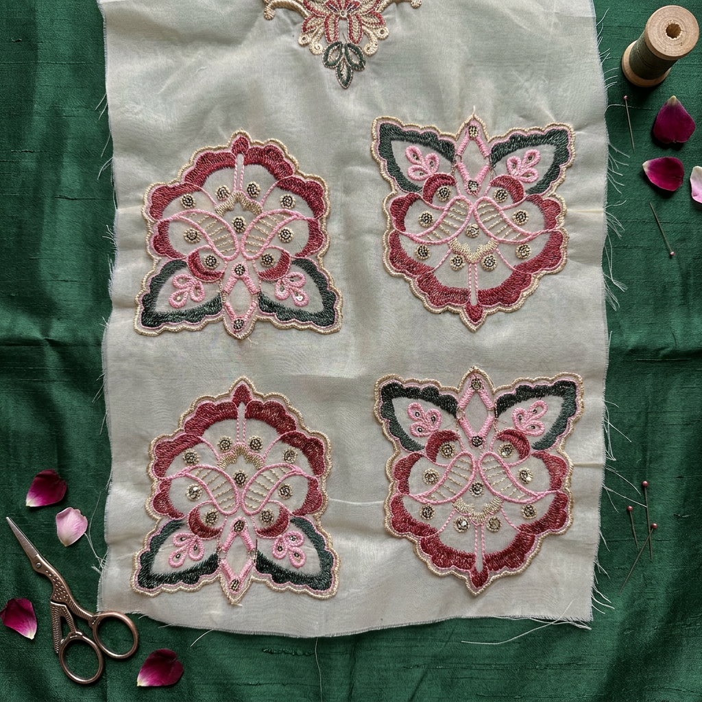 Heavy Thread and Cutwork Embroidery