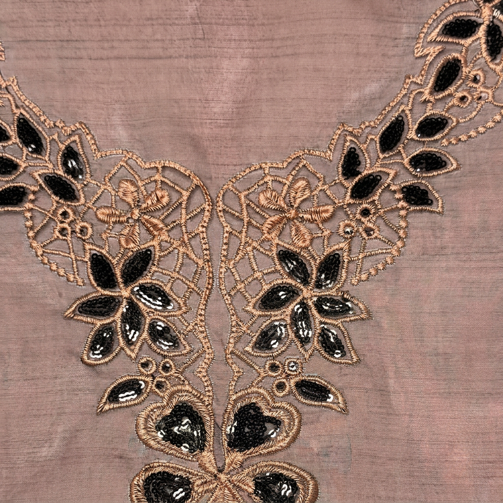 Black and Peach Sequin Filling Design