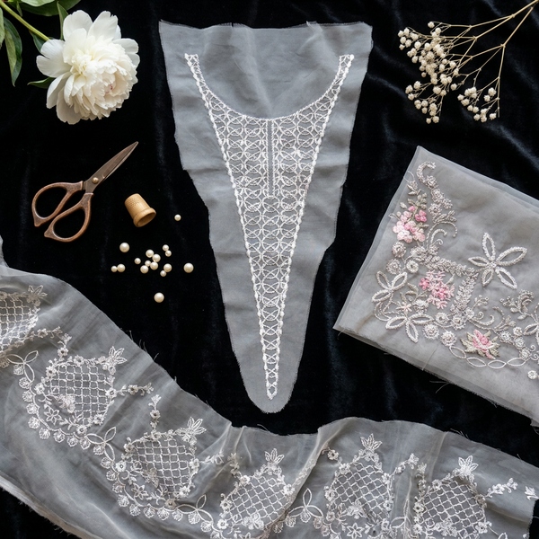 Grey Thread Embroidery