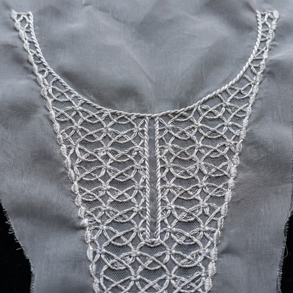 Grey Thread Embroidery