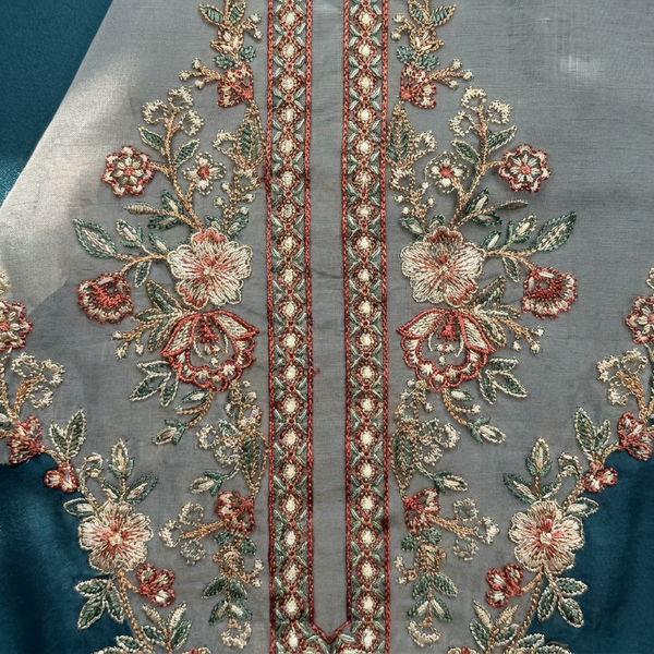 Multicolour Resham Boota Embroidery