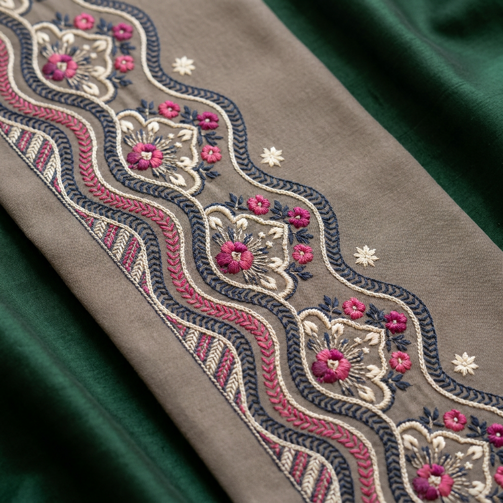 Navy Rose Scallop Design
