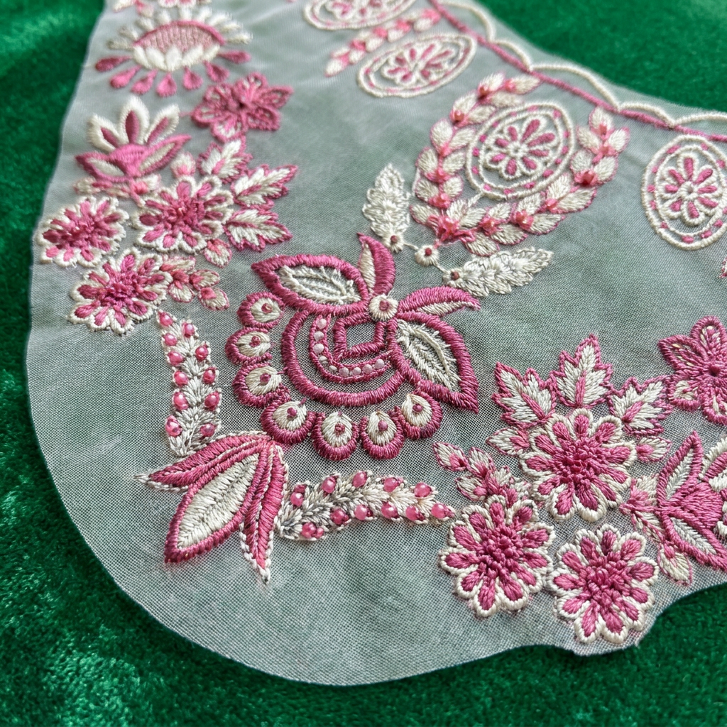 Pink Floral Neckline